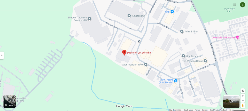 Map showing Directech QM Systems in Hampton Lovett, Droitwich
